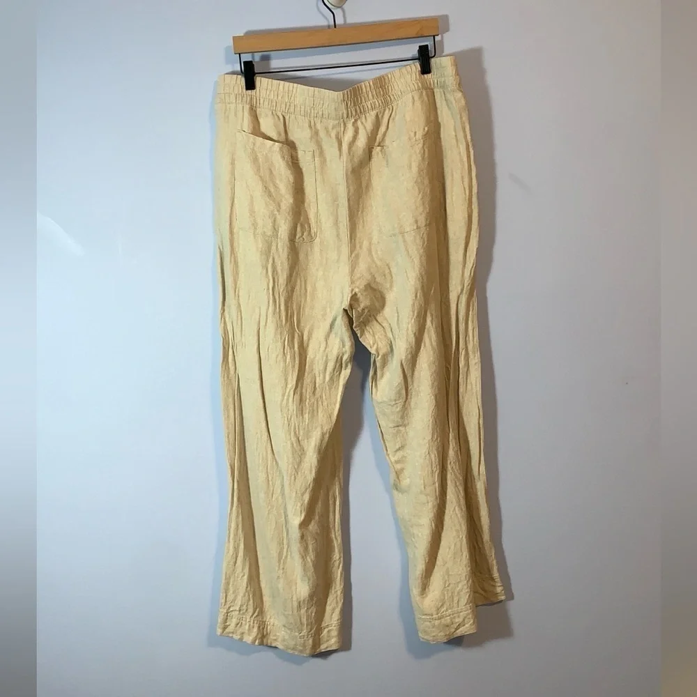 Old navy lot of 2 pairs linen pull on pants tan and white nwt size XL Wide leg